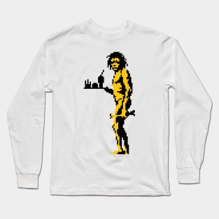 Fast-food Caveman by Banksy in pixel Long Sleeve T-Shirt